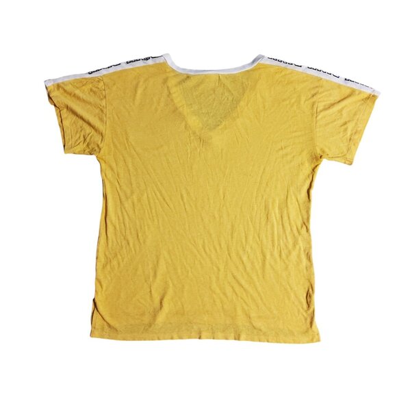 PINK Victoria's Secret Boyfriend Tee Women’s Large Yellow Oversized V-Neck Top - Picture 2 of 8